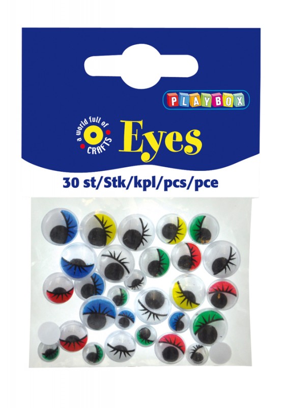 VÄRVILISED SILMAD RIPSMETEGA 30 TK, Ø 7-12MM