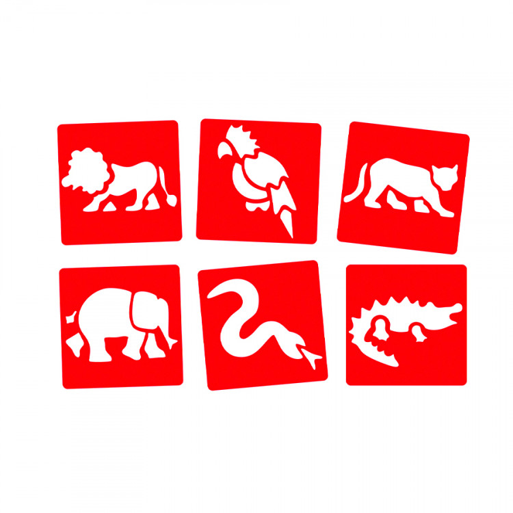 ŠABLOONID DŽUNGLI LOOMAD, 6 TK