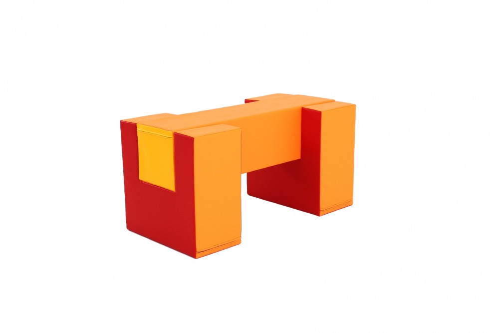 PEHMETE ELEMENTIDE KOMPLEKT SILD, 3-OSALINE PUNANE/ORANŽ