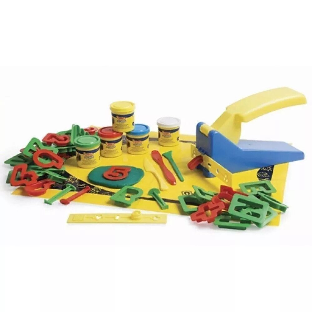 MODELLEERIMISMASS JOVI BLANDIVER ERITI PEHME, 50 g x 5 VÄRVI + VORMID TÄHED JA NUMBRID + VORMIJA + VOOLIMISVAHENDID + ALUSMATT + HOIUKAST