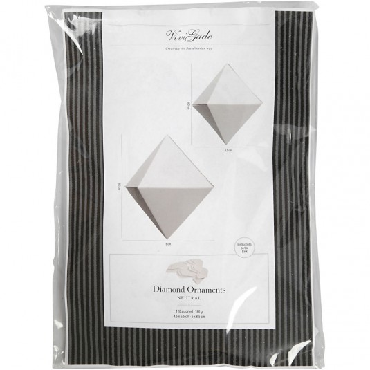 VOLDITAV ORNAMENT, H6,5 + 8,5 CM, VALGE 120 TK