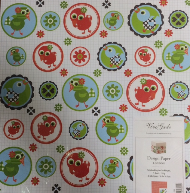 DISAINPABER LONDON LINDUDEGA 5 LK 120 G 30,5 X 30,5 CM KAHEPOOLNE