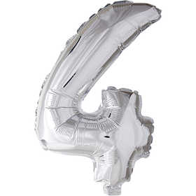 Õhupall nr. 4 H: 41 cm, 1 tk, hõbedane