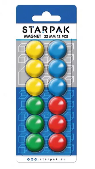 VÄRVILISED TAHVLIMAGNETID 22 MM 12 TK