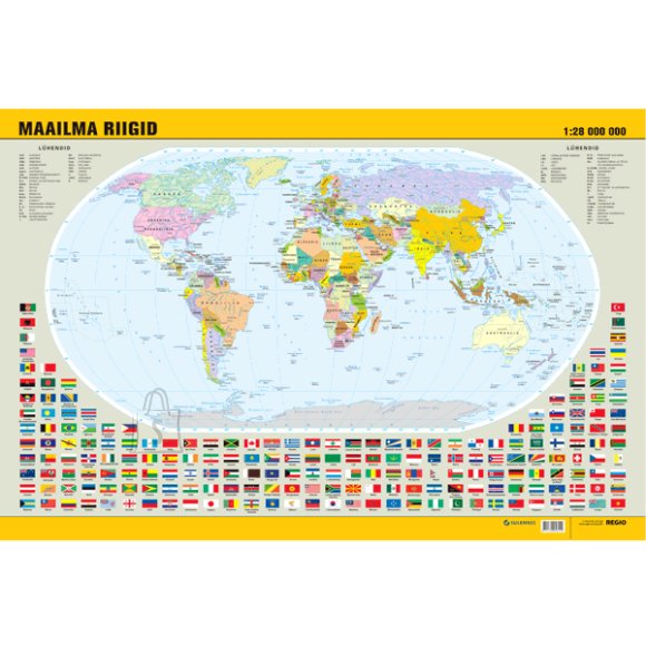LAUAMATT "Maailma riigid" 40*60cm, EESTIKEELNE