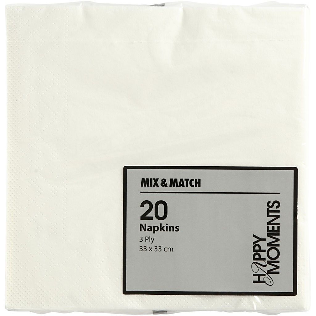 SALVRÄTID, 33x33 cm, VALGE 20TK PAKIS