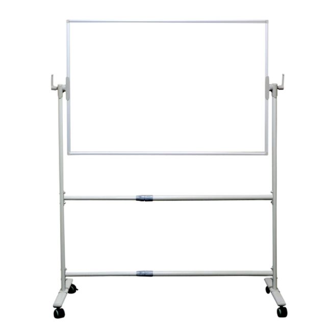 MOBIILNE KAHEPOOLNE MARKERITAHVEL VALGE ALUMIINIUMRAAMIS 150 X 100 CM