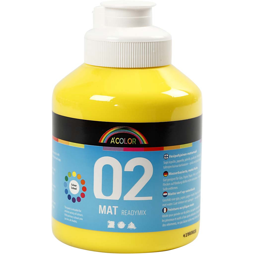 AKRÜÜLVÄRV A-COLOR MATT 500 ml KOLLANE / PRIMAARNE