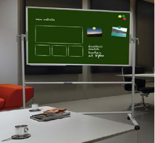 MOBIILNE KAHEPOOLNE KRIIDITAHVEL MUST 150 X 100 CM